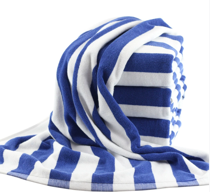 Toalhas de praia listradas coloridas tingidas com fios de algodão