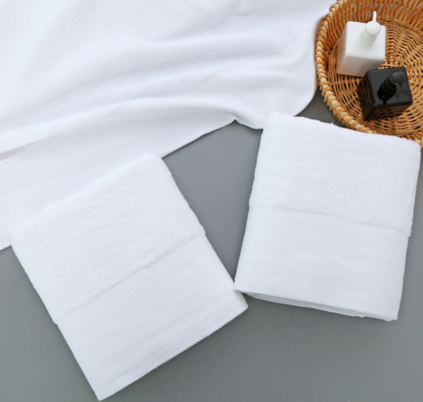 Toalhas de salão em turco com rebordo em cetim de algodão